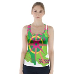 Green Navigation Racer Back Sports Top by Valentinaart