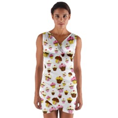 Eat Me Wrap Front Bodycon Dress by Valentinaart