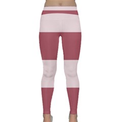 Mocha White Horizontal Stripes Classic Yoga Leggings