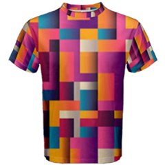 Abstract Background Geometry Blocks Men s Cotton Tee by Amaryn4rt