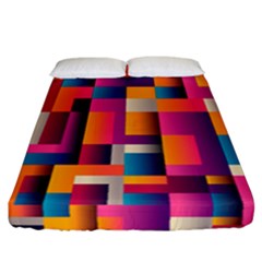 Abstract Background Geometry Blocks Fitted Sheet (california King Size) by Amaryn4rt