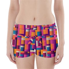 Abstract Background Geometry Blocks Boyleg Bikini Wrap Bottoms