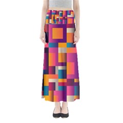 Abstract Background Geometry Blocks Maxi Skirts