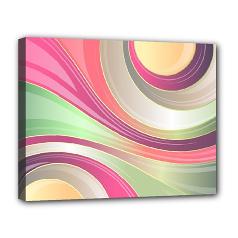 Abstract Colorful Background Wavy Canvas 14  X 11  by Amaryn4rt