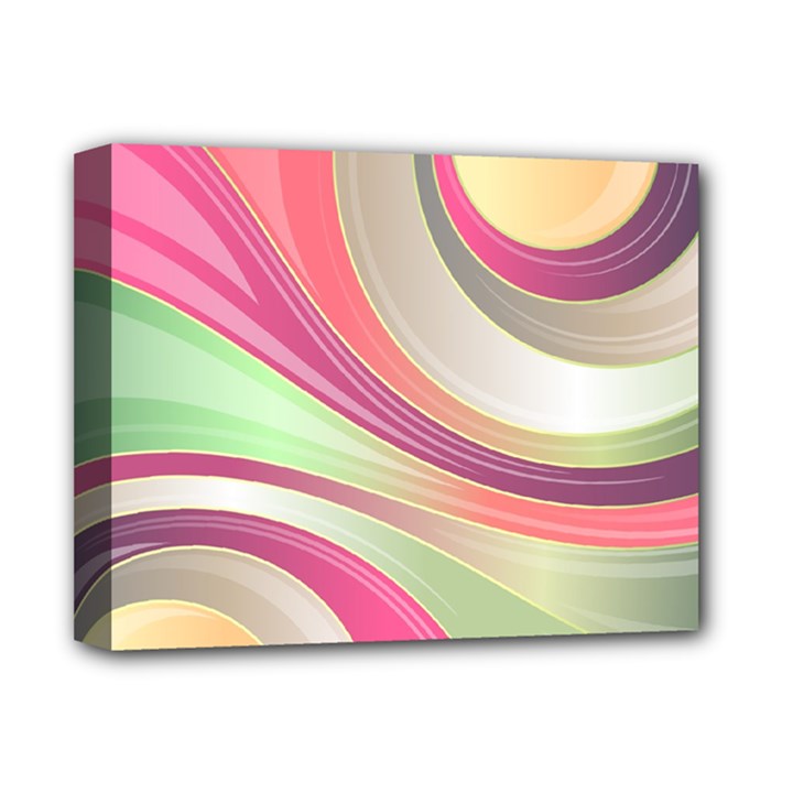 Abstract Colorful Background Wavy Deluxe Canvas 14  x 11 