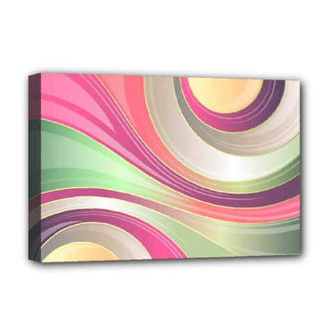 Abstract Colorful Background Wavy Deluxe Canvas 18  X 12   by Amaryn4rt