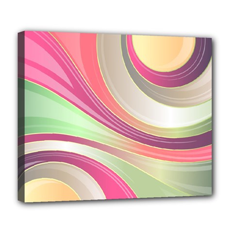 Abstract Colorful Background Wavy Deluxe Canvas 24  X 20   by Amaryn4rt