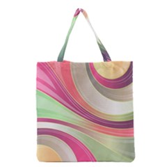 Abstract Colorful Background Wavy Grocery Tote Bag by Amaryn4rt