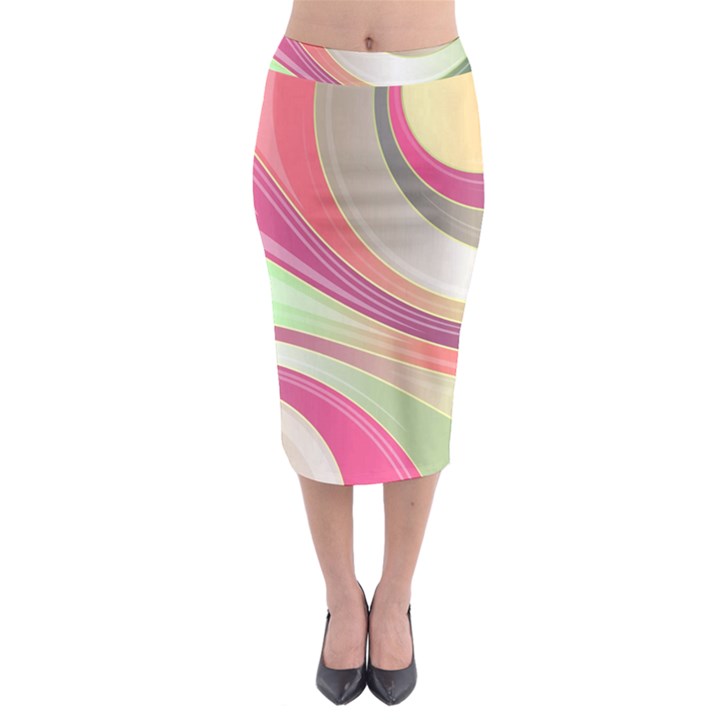 Abstract Colorful Background Wavy Midi Pencil Skirt