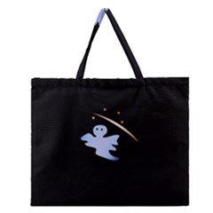 Ghost Night Night Sky Small Sweet Zipper Large Tote Bag