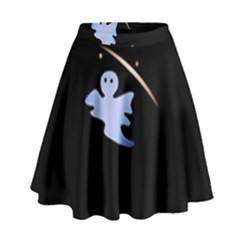 Ghost Night Night Sky Small Sweet High Waist Skirt by Amaryn4rt