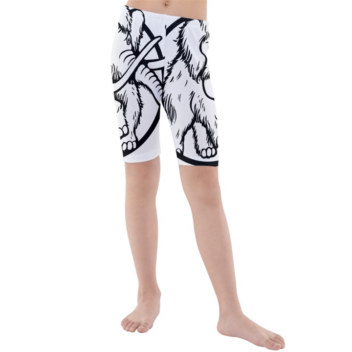 Mammoth Elephant Strong Kids  Mid Length Swim Shorts