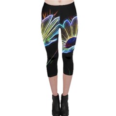 Flower Pattern Design Abstract Background Capri Leggings  by Amaryn4rt