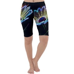 Flower Pattern Design Abstract Background Cropped Leggings 