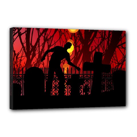 Horror Zombie Ghosts Creepy Canvas 18  X 12  by Amaryn4rt