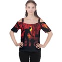 Horror Zombie Ghosts Creepy Women s Cutout Shoulder Tee View1