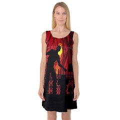 Horror Zombie Ghosts Creepy Sleeveless Satin Nightdress by Amaryn4rt