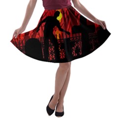 Horror Zombie Ghosts Creepy A-line Skater Skirt