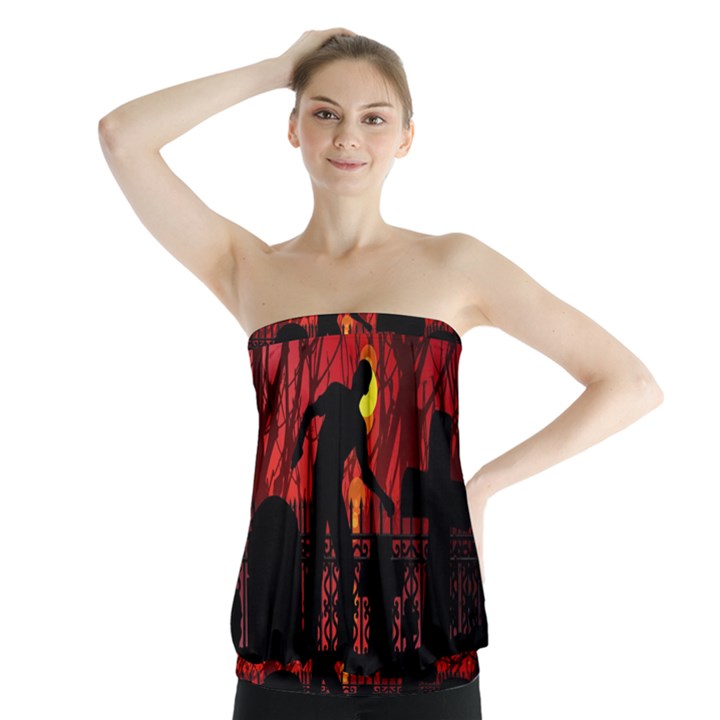 Horror Zombie Ghosts Creepy Strapless Top