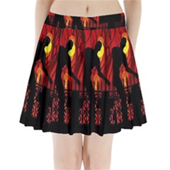 Horror Zombie Ghosts Creepy Pleated Mini Skirt