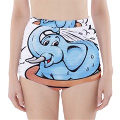 Elephant Bad Shower High-waisted Bikini Bottoms by Amaryn4rt