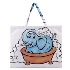 Elephant Bad Shower Zipper Large Tote Bag by Amaryn4rt