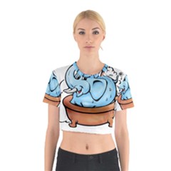 Elephant Bad Shower Cotton Crop Top by Amaryn4rt