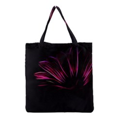 Purple Flower Pattern Design Abstract Background Grocery Tote Bag by Amaryn4rt