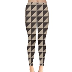 Brown Triangles Background Pattern  Leggings 