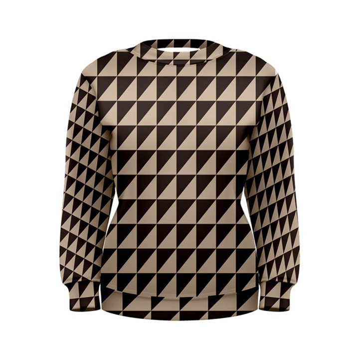 Brown Triangles Background Pattern  Women s Sweatshirt