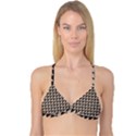 Brown Triangles Background Pattern  Reversible Tri Bikini Top View1