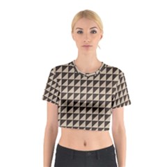 Brown Triangles Background Pattern  Cotton Crop Top