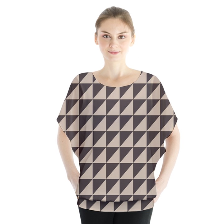 Brown Triangles Background Pattern  Blouse