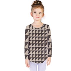 Brown Triangles Background Pattern  Kids  Long Sleeve Tee