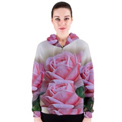 Rose Pink Flowers Pink Saturday Women s Zipper Hoodie by Amaryn4rt