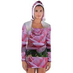 Rose Pink Flowers Pink Saturday Women s Long Sleeve Hooded T-shirt by Amaryn4rt