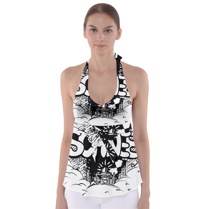 Snow Removal Winter Word Babydoll Tankini Top