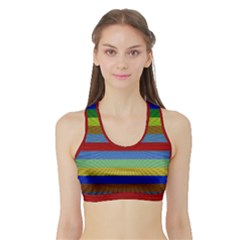 Pattern Background Sports Bra With Border