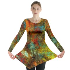 Mixed Abstract Long Sleeve Tunic  by digitaldivadesigns