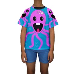 Bubble Octopus Copy Kids  Short Sleeve Swimwear