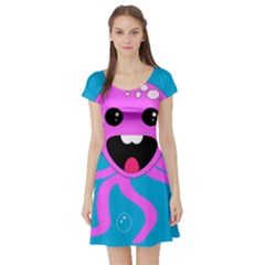 Bubble Octopus Copy Short Sleeve Skater Dress