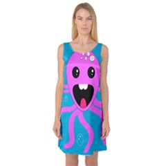 Bubble Octopus Copy Sleeveless Satin Nightdress