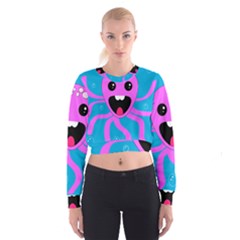 Bubble Octopus Copy Women s Cropped Sweatshirt