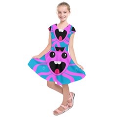 Bubble Octopus Copy Kids  Short Sleeve Dress