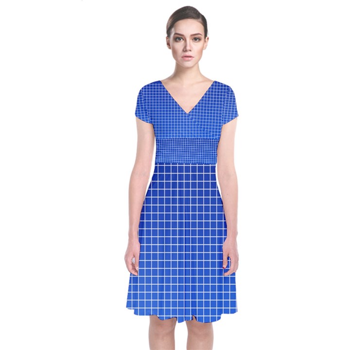 Background Diamonds Computer Paper Short Sleeve Front Wrap Dress