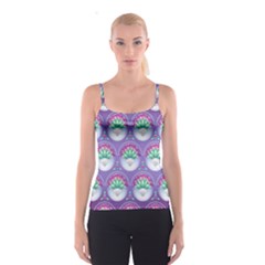 Background Floral Pattern Purple Spaghetti Strap Top by Amaryn4rt