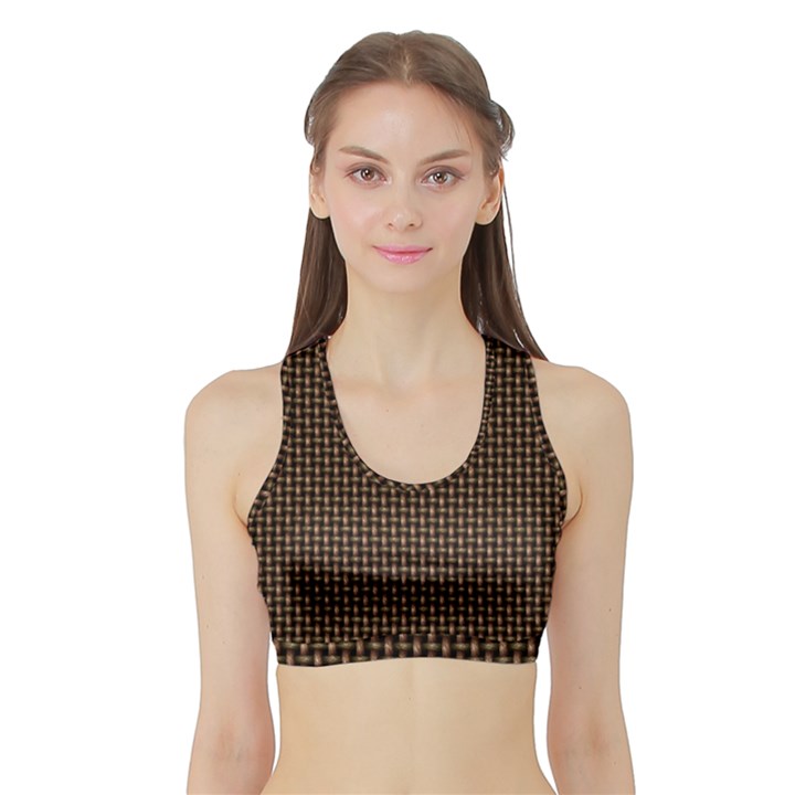 Fabric Pattern Texture Background Sports Bra with Border