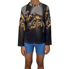 Fractal Mathematics Abstract Kids  Long Sleeve Swimwear by Amaryn4rt