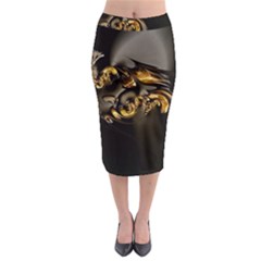 Fractal Mathematics Abstract Midi Pencil Skirt