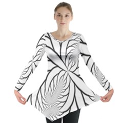 Fractal Symmetry Pattern Network Long Sleeve Tunic 